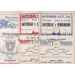 GATESHEAD A collection of 5 Gateshead programmes. 4 homes v Workington 1957/58, Coventry City ,