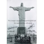 ENGLAND B/w 12 x 8 photo of England’s squad posing in front of the Christ The Redeemer statue in
