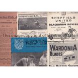 1950'S FOOTBALL PROGRAMM,ES Eight programmes: Sheff. Utd. V Blackburn 51/2 team changes, Pegasus v