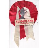 SUNDERLAND Sunderland Rosette from the 1973 FA Cup Final against Leeds United. lacks pin. Some wear.