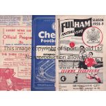 1950'S FOOTBALL PROGRAMMES Fifty two programmes in various condition including West Ham v Bury 54/5,