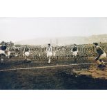 SWANSEA TOWN V ARSENAL 1958 A reprinted 9" X 6" B/W action photo for the Friendly at Swansea 25/1/