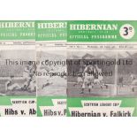 HIBS Ten Hibernian home programmes from the 1956/57 season v Falkirk (League Cup), Partick (League