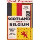 SCOTLAND / BELGIUM Programme Scotland v Belgium at Hampden Park 28/4/1948. Signed by W Gibson, the