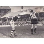 CHELSEA V NEWCASTLE UNITED 1955 An original 12" X 9" action photo of Jimmy Scoular heading the