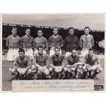 VALENCIENNES FC AUTOGRAPHS A 9.5" X 7" B/W team group press photo signed by all 11 players from