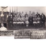 NEWPORT COUNTY Nine photographs including 8 small cuttings and 10" X 6" team group 1923 for the