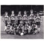 ENGLAND AUTOGRAPHS Black and white photograph teamgroup , signed by ten of the England team (all