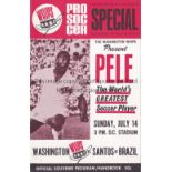 PELE / SANTOS 1968 Programme for Washington Whips v Santos in the D.C. Stadium 14/7/1968 with Pele