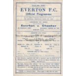 EVERTON v CHESTER Lancashire Cup Match, Home programme 3rd March 1945. Slightly creased to top of