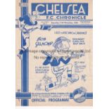 CHELSEA Home programme v Reading 11/11/1939 . War League. 4 Page. No writing. Good