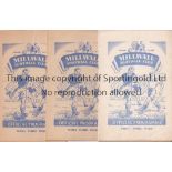 MILLWALL Fifty home programmes: 1950/1 v Newport and Fulham FA Cup, 1951/2 v Exeter, Plymouth and