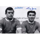 MANCHESTER UTD B/w 12 x 8 photo of United's Irish Internationals – Jimmy Nicholson and Tony Dunne