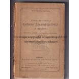 CRICKET WISDEN Original brown paper back 1882 John Wisden & Co Ltd Alamanack. Lacks inner front