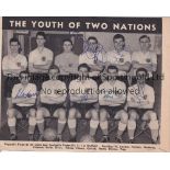 ENGLAND / DUNCAN EDWARDS & DAVID PEGG / AUTOGRAPHS A signed B/W magazine team group from the early-