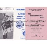 MANCHESTER CITY Four away friendly match programmes, at Djurgardens 1/8/78, Heracles 78/9 and