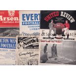 MANCHESTER UNITED Over 50 away programmes from the 1960's including 7 from the 1950's at Arsenal