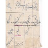 RUSSIA FOOTBALL AUTOGRAPHS 1950'S / 1960'S / LEV YASHIN A lined sheet with 13 autograph for the late