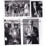 MAN UTD - MATT BUSBY Four postcard sized real glossy photographs, one shows the captains