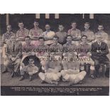 LEICESTER CITY 1955/6 AUTOGRAPHS B/W team group magazine picture signed by 13 players including