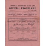 ARSENAL Three home single sheet programme for 1945/6 season v. Portsmouth, very slightly creased,