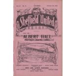 SHEFFIELD UNITED / ARSENAL Programme Sheffield United v Arsenal 9/2/1924 . Ex Bound Volume.