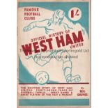 FAMOUS FOOTBALL CLUBS Official History of West Ham United, the 1st 47 years. Booklet published in