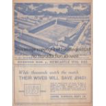 EVERTON RES - NEWCASTLE RES 38-9 Everton Reserves home programme v Newcastle res, 22/4/1939,