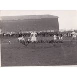 SWANSEA TOWN V MANCHESTER UNITED 1949 An 8" X 6" action B/W South Wales Evening Post press photo for