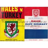 WALES A collection of 57 Wales homes programmes 1957-1985 to include v East Germany WCQ ( DDR )