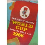 1966 WORLD CUP ENGLAND An 11.5" X 10" stand-up advertising cardboard placard for Watney Mann World