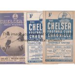 CHELSEA Nineteen home programmes: Sheff. Utd. Score on cover and Charlton slightly worn 47/8,