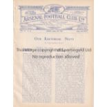 ARSENAL / WEST BROM Four page programme Arsenal v West Bromwich Albion 14/4/1925. Ex Bound Volume.