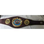 TERRY FLANAGAN SIGNED BOXING CHAMPIONSHIP BELT Full size WBO World Championship maroon with white