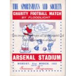 NEUTRAL AT ARSENAL 1952 VIP issue programme for Boxers v Jockeys 31/3/1952. The programme states "