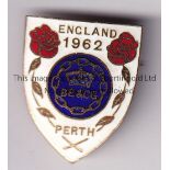 1962 COMMONWEALTH GAMES PERTH Official England metal Tournament badge. Good