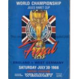 1966 WORLD CUP ENGLAND Original programme for the Final, England v West Germany with a very slight