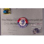 BADGES Three badges - British Empire badge from the 1920's, Findus badge Emlyn Hughes "Chosen for