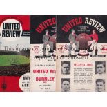 MANCHESTER UNITED Approximately 170 home programmes: Sheff. Utd. and Cardiff 54/5 score on cover,