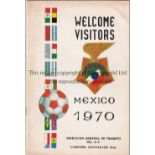 1970 FIFA WORLD CUP (Mexico) Tournament guide/programme published by the Mexico City tourist's