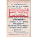 ALDERSHOT Programme for the home Division 3 match against Southend United 19/11/1938. Minor foxing