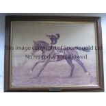 LESTER PIGGOTT AUTOGRAPH An 18" X 14" framed and signed limited edition canvas print of Piggott on