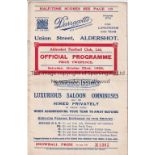 ALDERSHOT Programme for the home Division 3 match against Bristol City 22/10/1932. First season as a