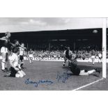 LAWRIE LESLIE B/w 12 x 8 photo of the West Ham United goalkeeper unable to prevent a goal by