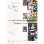 RUGBY LEAGUE AUTOGRAPHS A postcard size B/W photo of Billy Batten with the Challenge Cup Trophy plus