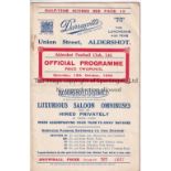ALDERSHOT Programme for the home Division 3 match against Luton Town 13/10/1934. Some foxing at