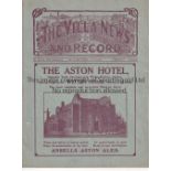 ASTON VILLA - LEICESTER 1927 Villa home programme v Leicester, 16/4/1927, also covers Villa Reserves