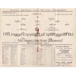 ARSENAL V MANCHESTER CITY 1934 Programme for the League match at Arsenal 13/10/1934, slightly