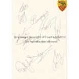 ROMA AUTOGRAPHS Eleven Roma autographs from the late 1990's on an A4 Card to include Totti.