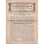 ARSENAL / NEWCASTLE Four page programme Arsenal v Newcastle United 30/8/1919. First home game